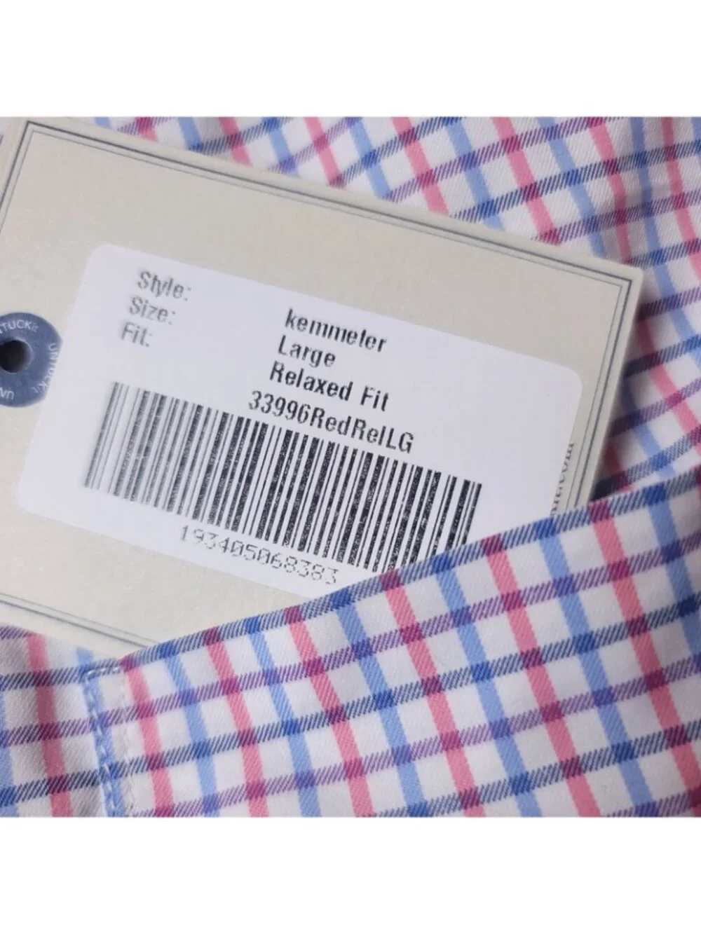 UNTUCKit Kemmeter Shirt Mens L Large Relaxed Red Button Short Sleeve